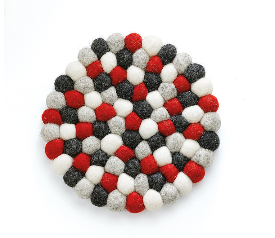 Topf Untersetzer LANA ROSSO rund Handgefertigt in Nepal · Fair gehandelt 