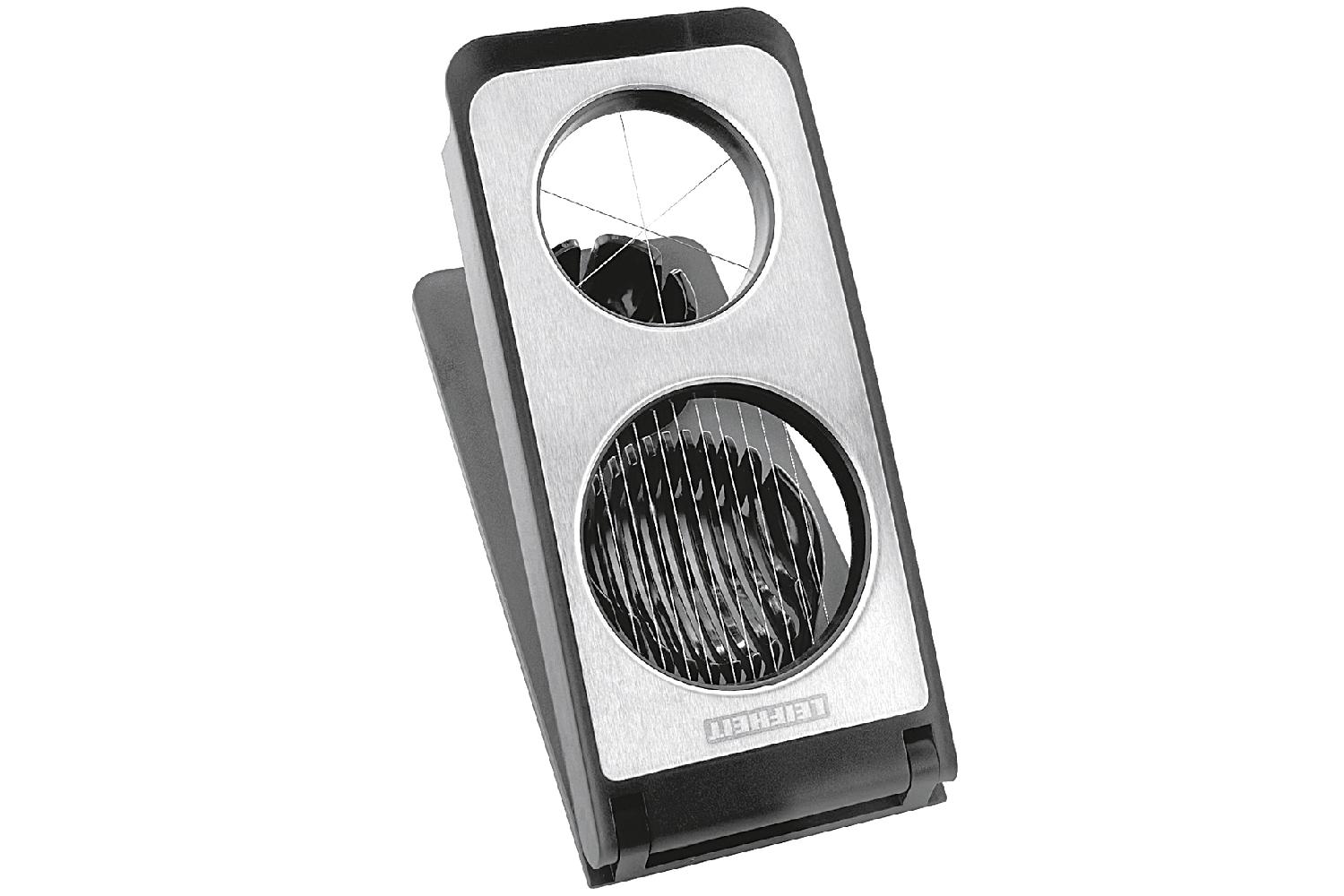 LEIFHEIT Eierschneider Combi 14x4x24,5cm Edelstahl teilt Eier nach Wunsch in ovale bzw.runde Scheiben