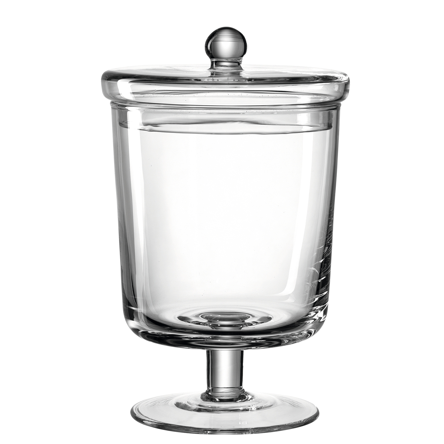 Dose auf Fuß POESIA 24,5 cm handgefertigtes Unikat aus Glas