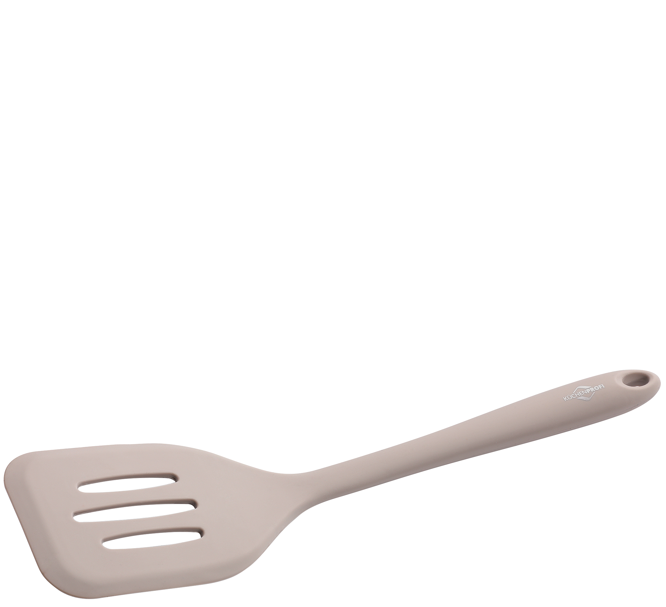 Pfannenwender, hellgrau mit verstärktem Kern Silikon, hitzebeständig bis 270 Grad