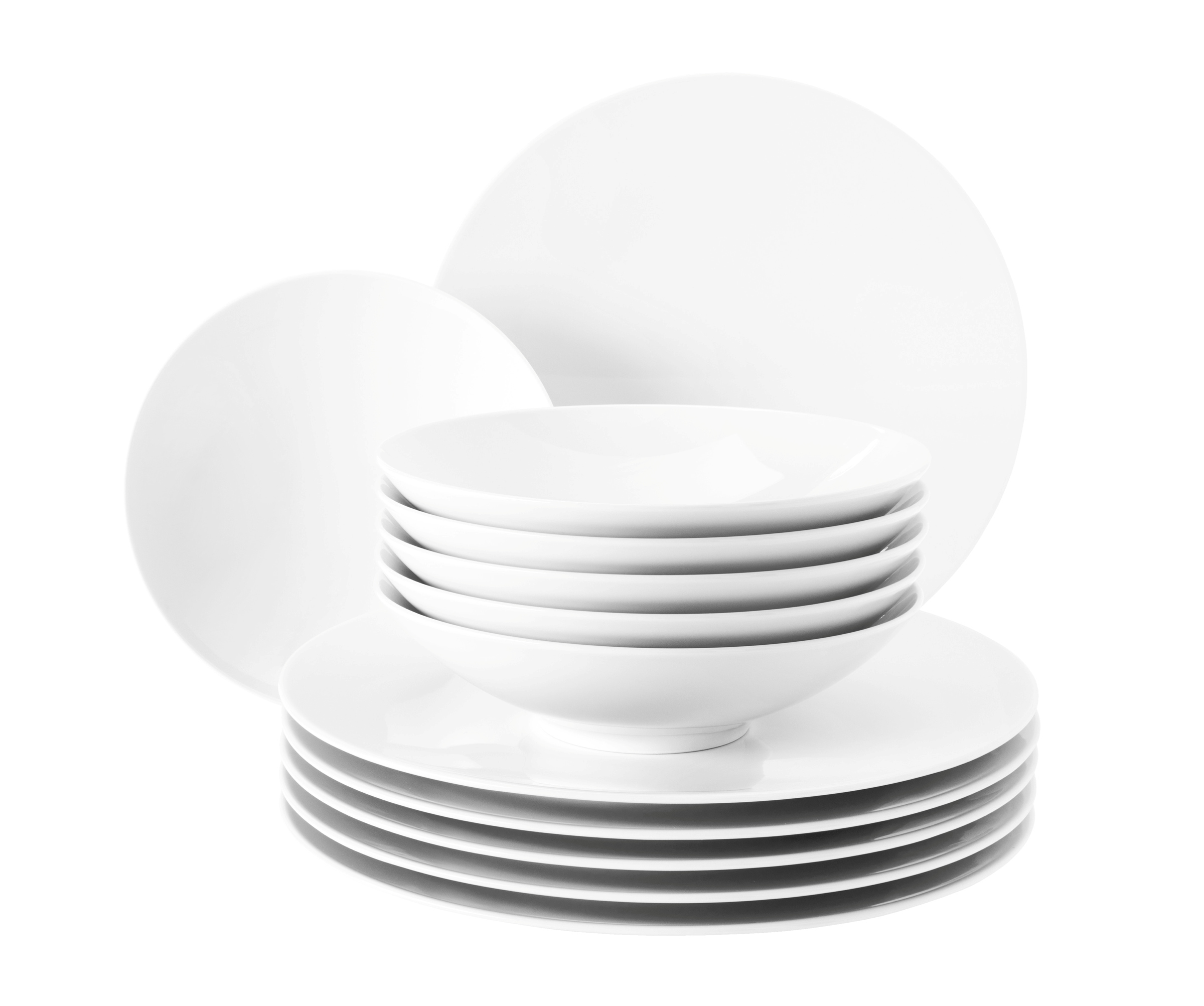Tafelservice 12-teilig Life für 6 Personen  6 Speise Ø 28 -und 6 Suppenteller Ø 20 