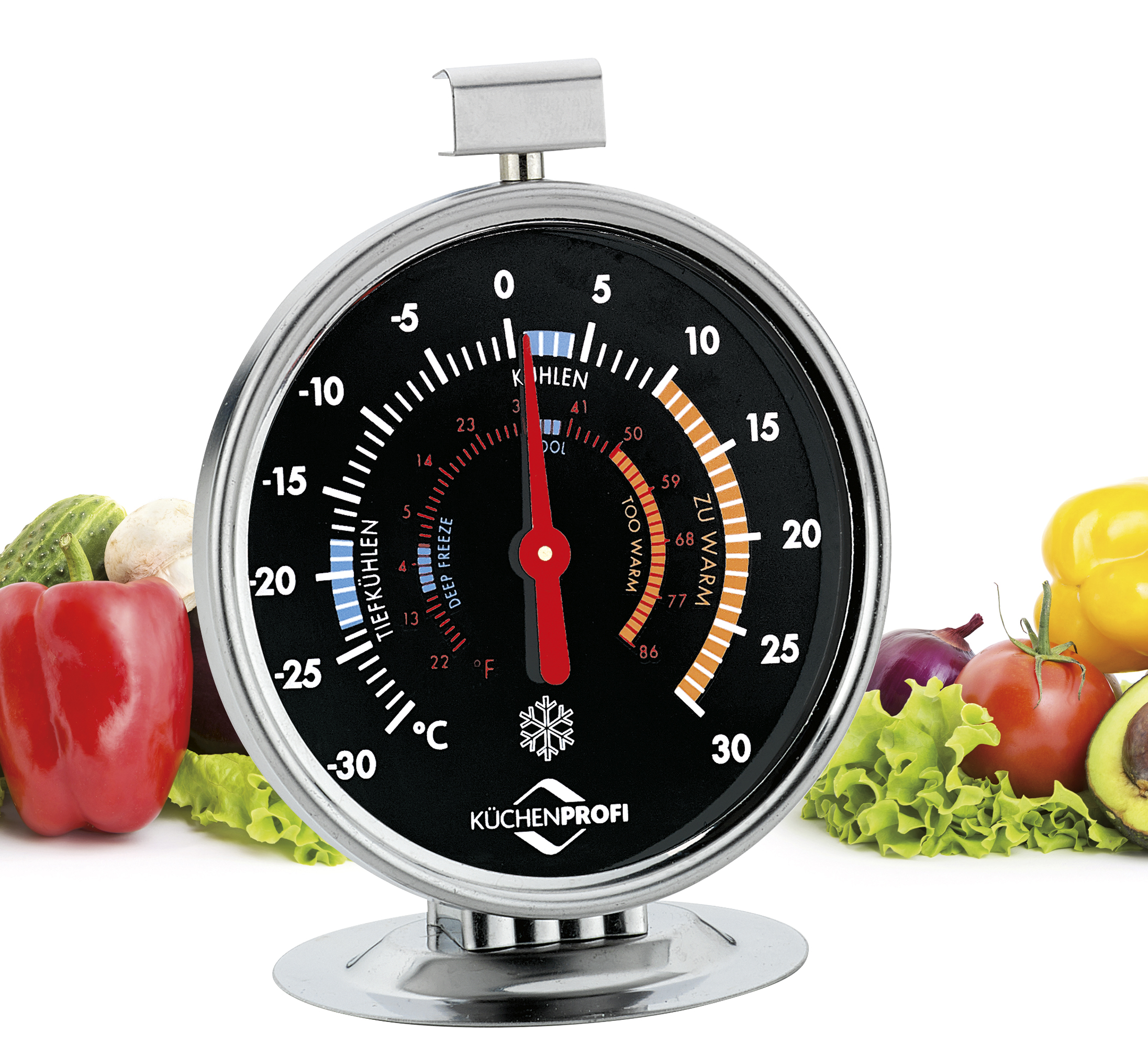 Gefrier-/Kühlschrank-Thermometer, schwarz