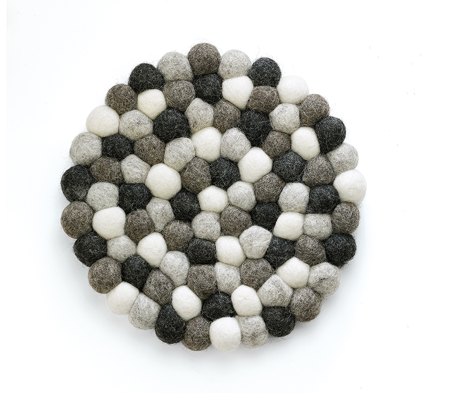 Topf Untersetzer LANA GRIGIO rund  Handgefertigt in Nepal · Fair gehandelt 