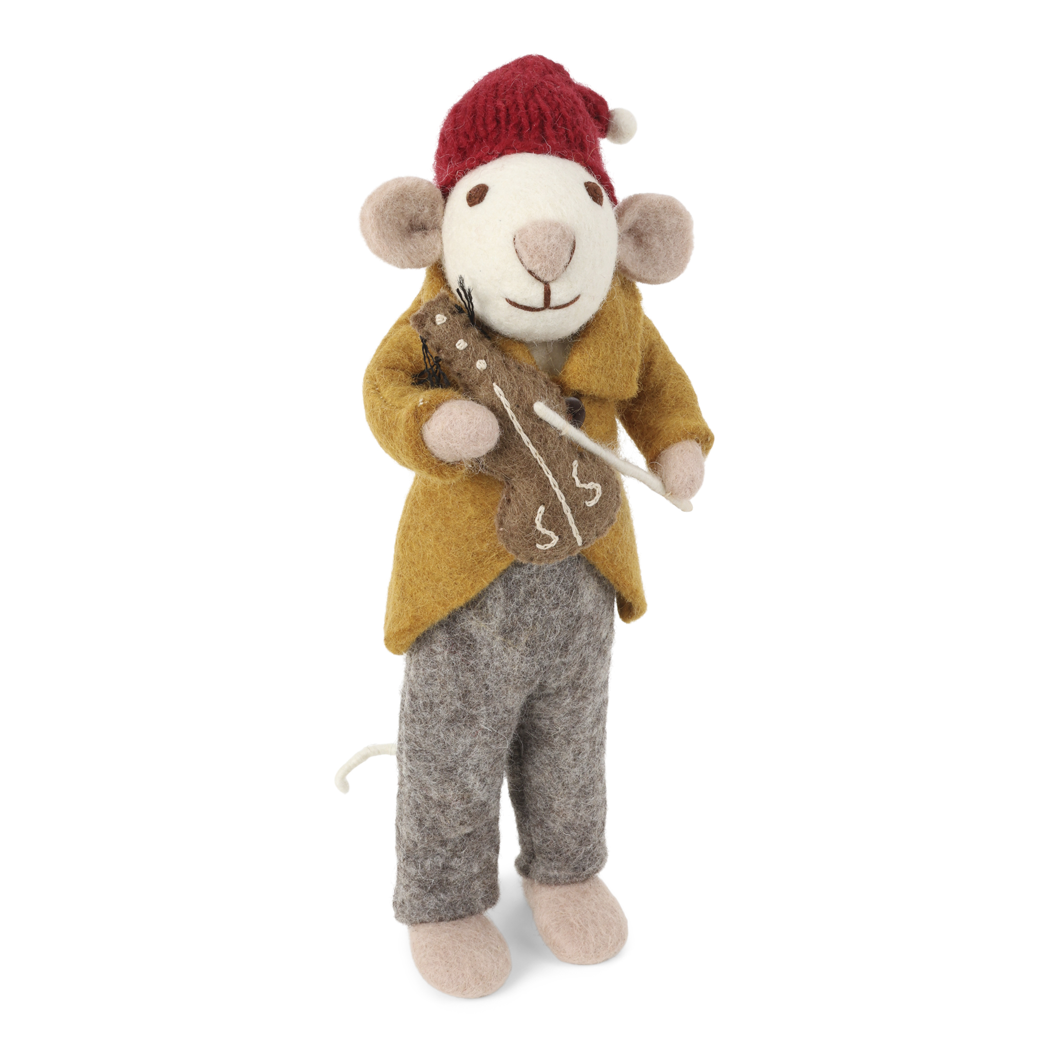 Maus mit Geige Filz, 27cm 