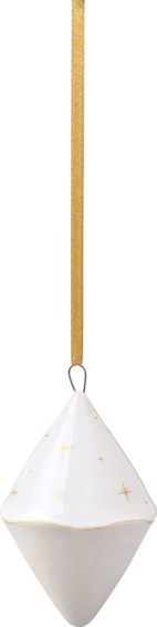 Winter Glow Ornament Doppelkegel, 5x5x8 cm Dekoanhänger Weihnachten 