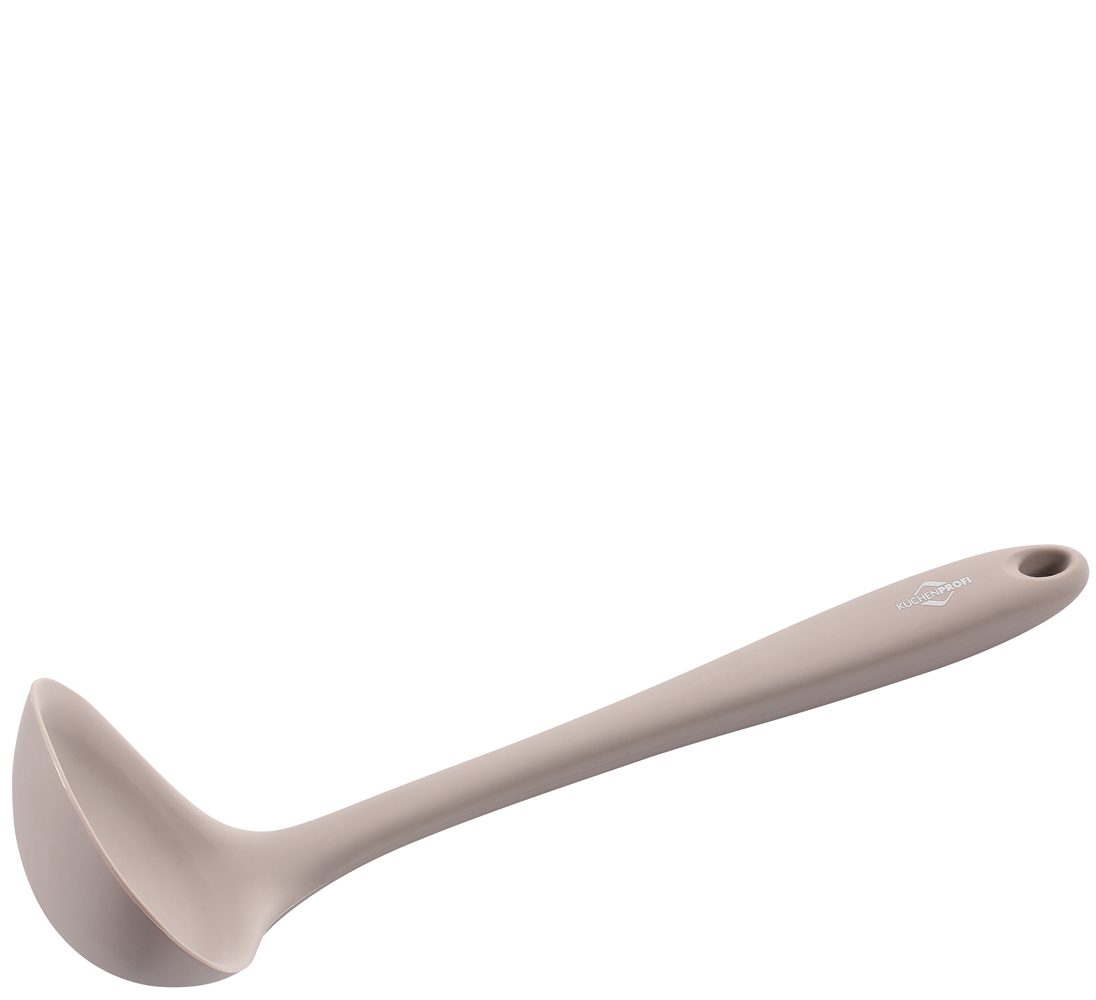 Schöpflöffel, hellgrau mirt Stahlkern Silikon, hitzebeständig bis 270 Grad 