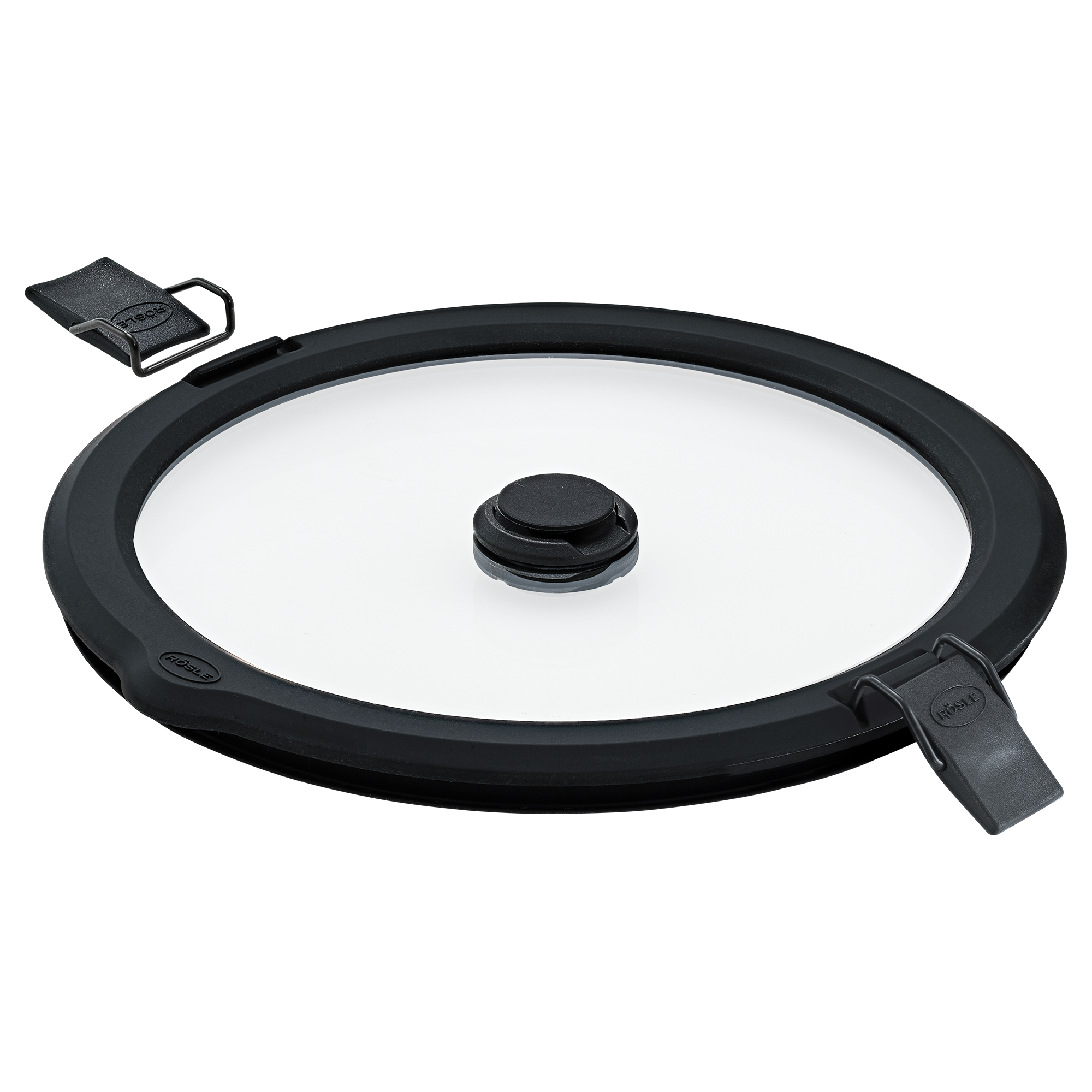 Vakuumdeckel FLEXX 2GO 1,4 L rund mit Clips Edelstahl mit Silikonrand