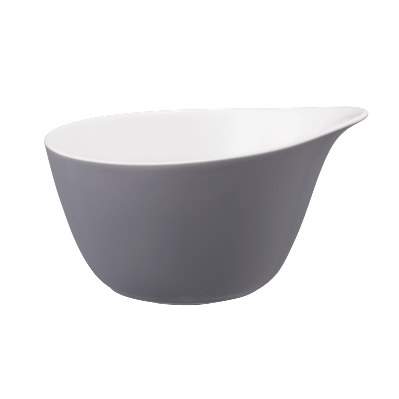 LIFE FASHION Müslischale mit Griff 0,60 l elegant grey, Porzellan 