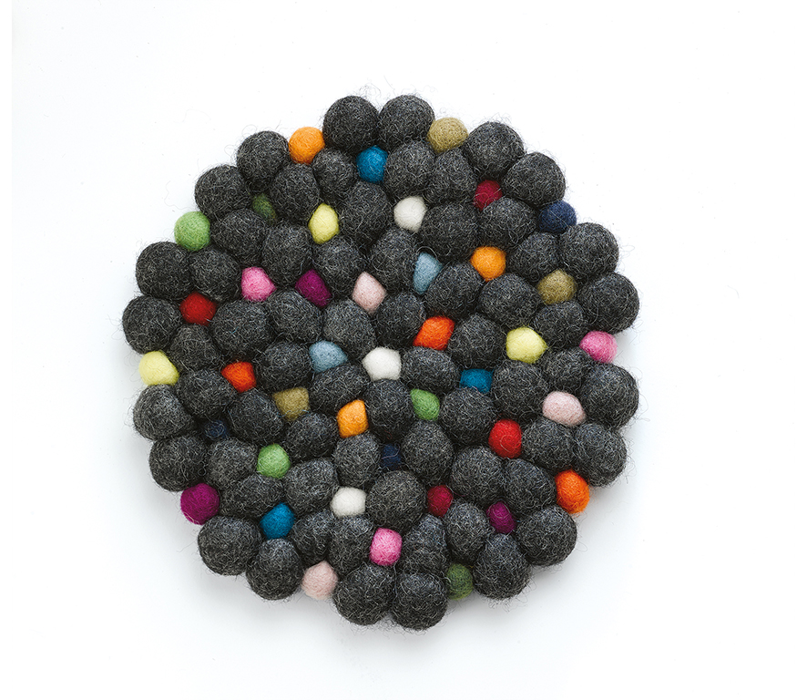 Topf Untersetzer LANA NERO rund Handgefertigt in Nepal · Fair gehandelt 