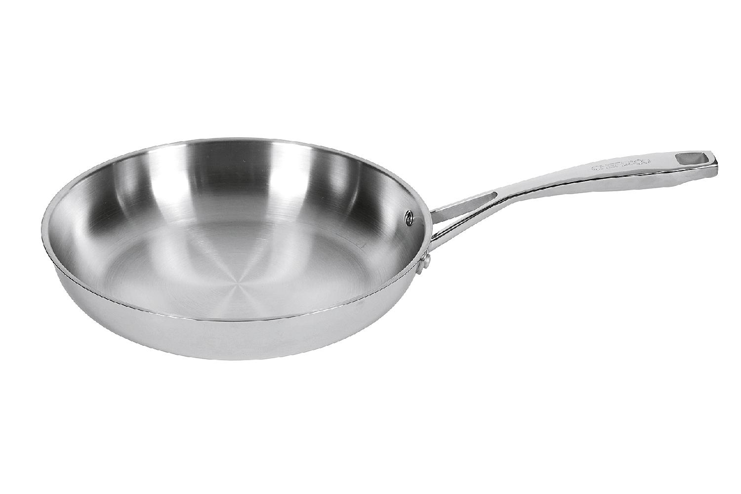 Brat Pfanne unbeschichtet 28cm für alle Herdarten Edelstahl, unbeschichtet, ergonomischer Kaltgriff, 