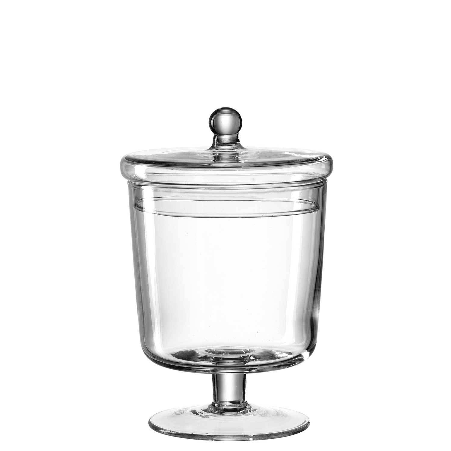Dose auf Fuß POESIA 19,2 cm handgefertigtes Unikat aus Glas
