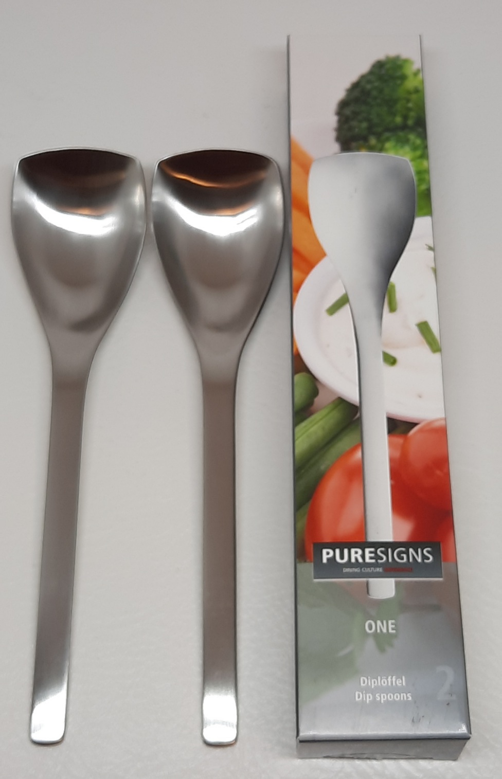 2 Diplöffel matt 18/10 Edelstahl One matt 