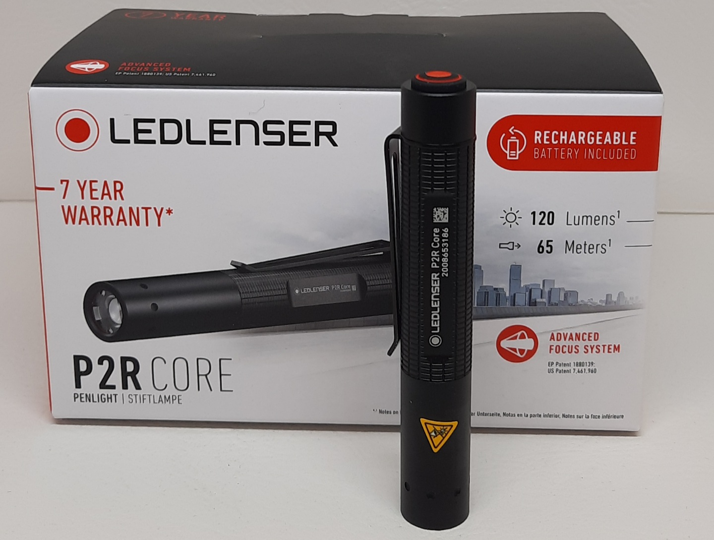LedLenser P2RCore Taschenlampe Akku 120 Lumen, 65mtr, mit USB Kabel,