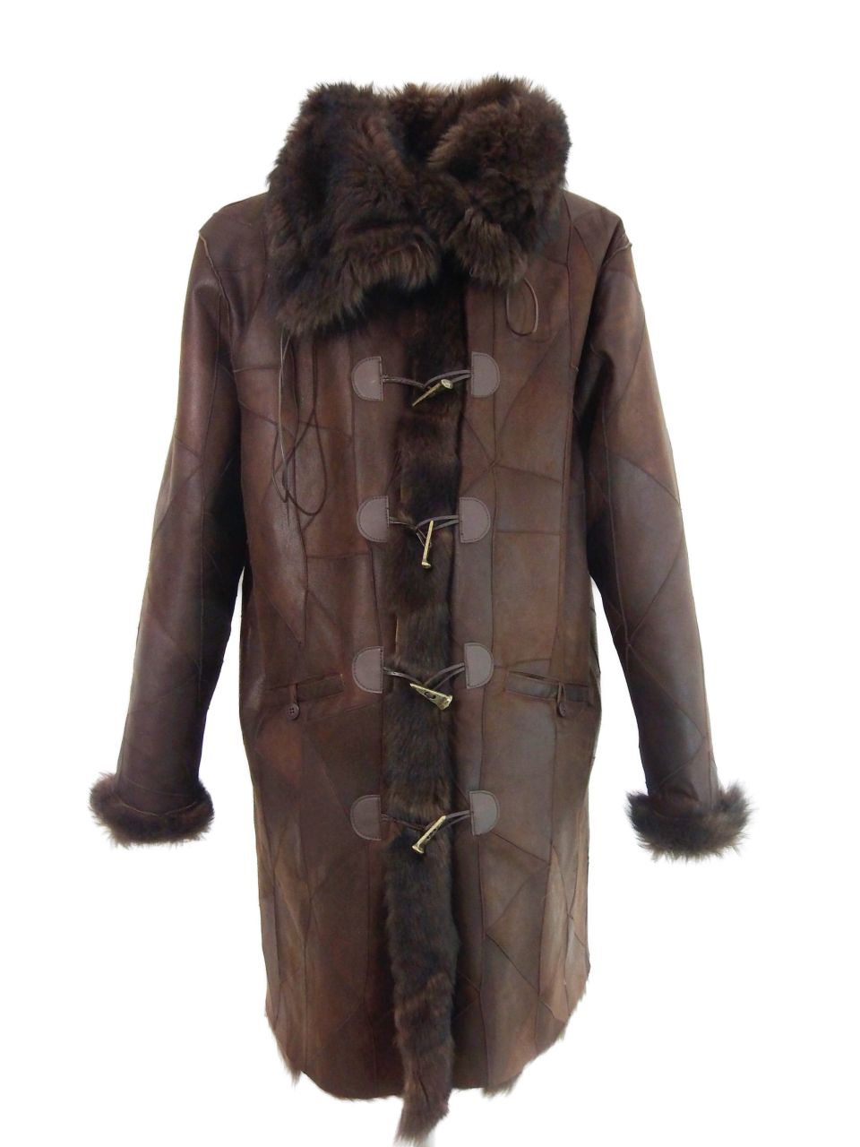 Kurzmantel Nappa mit großem Kragen, Braun 58