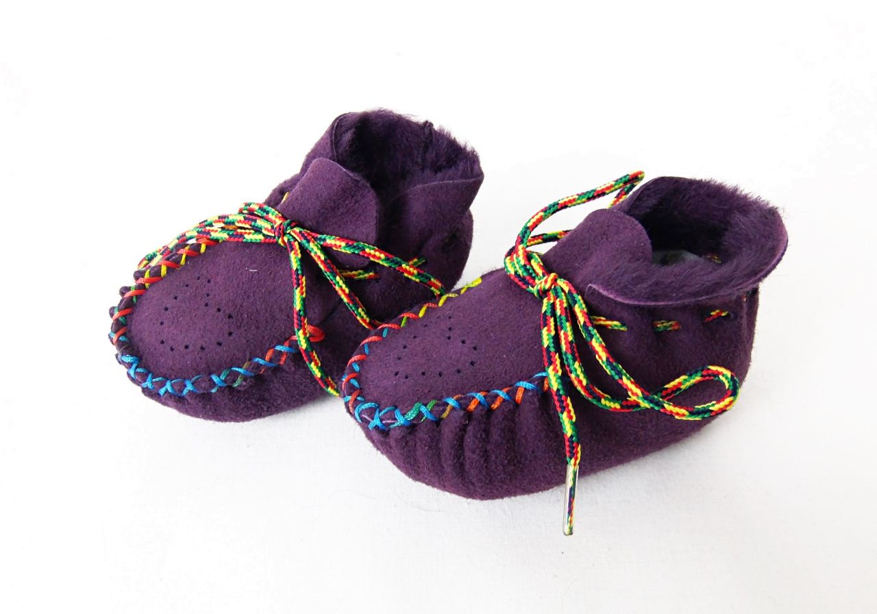 Baby Schuhchen aus Lammfell Taupe