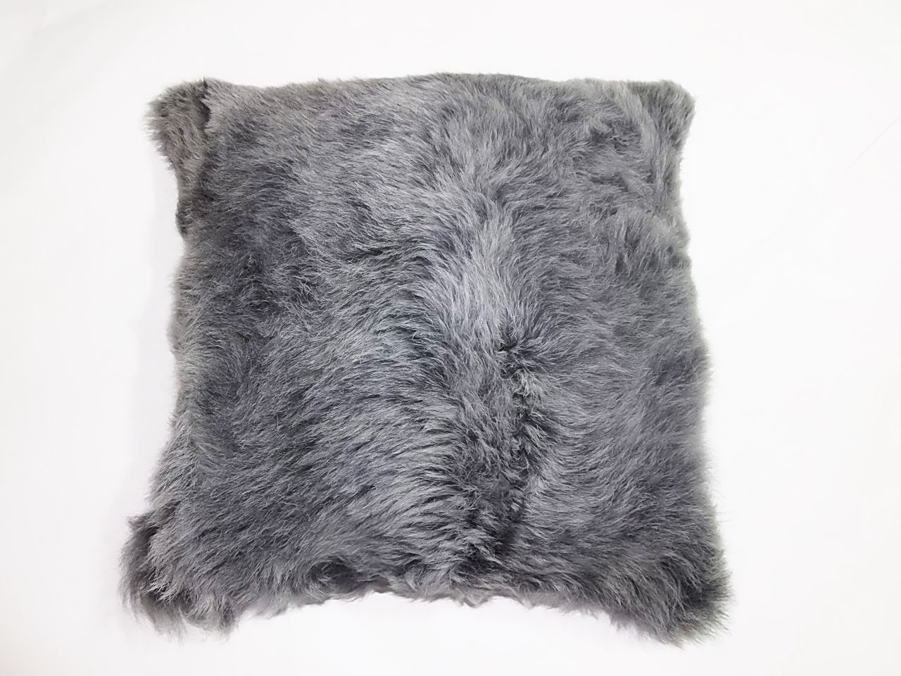 Lammfell Kissen Schwarz, snowtop, Toscanafell 