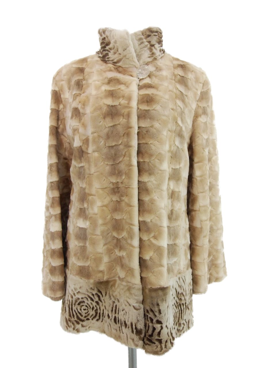 Jacke aus geschorenem Nerzmosaik, Gr.:46/48