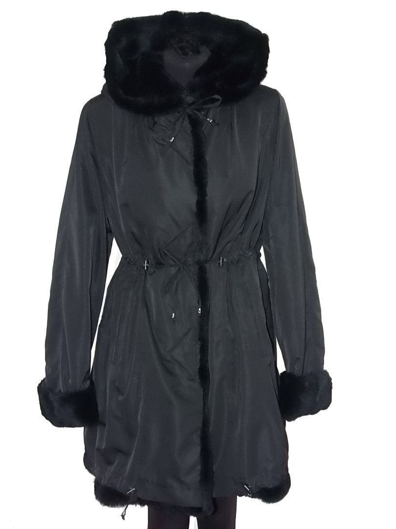 Damen Parka mit Kaninpelz gefüttert 38