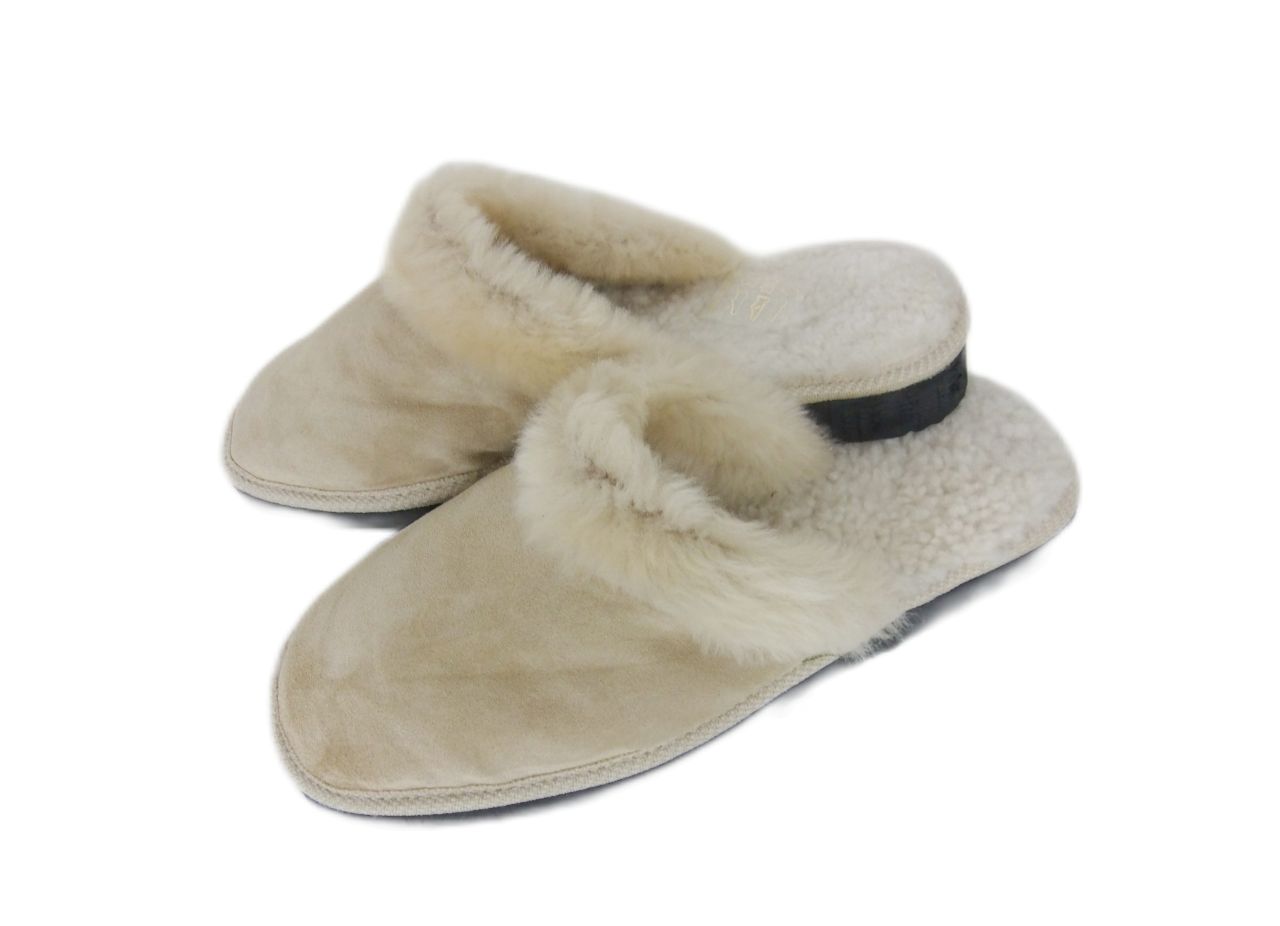 Damenpantoffeln aus Lammfell Schwarz 38