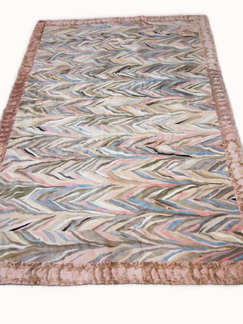 Decke aus geschorenen Nerzseiten,Rosa 