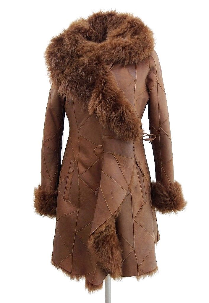 Toscana Lammfelljacke, Braun, auch große Größen, weiches Nappaleder 46