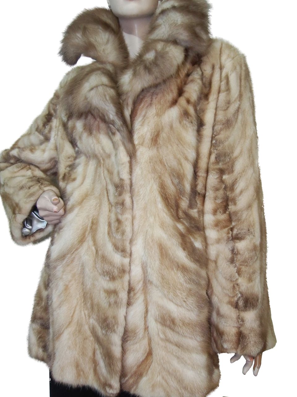 klassische Jacke aus Nerzpfoten, Natur, Gr.:42 