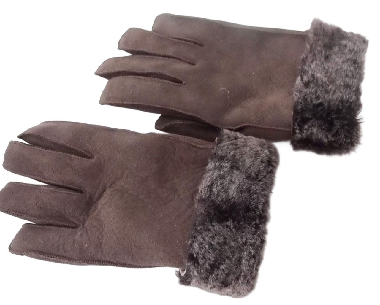 Fellhandschuhe, Damen Fingerhandschuhe, Lammfell, Braun S