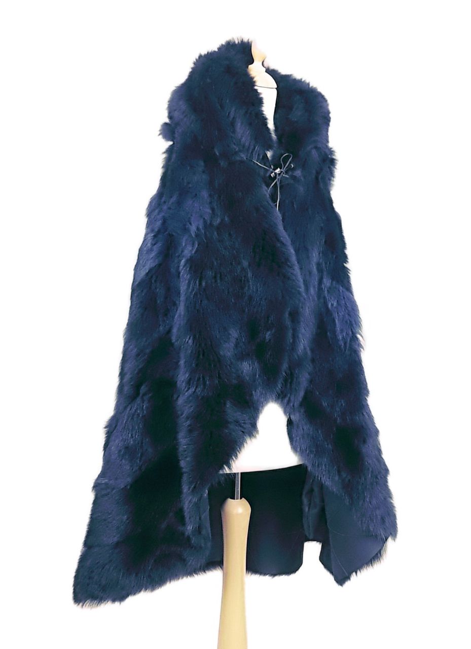 Lammfellweste one size Kreisjacke, Dunkelblau 