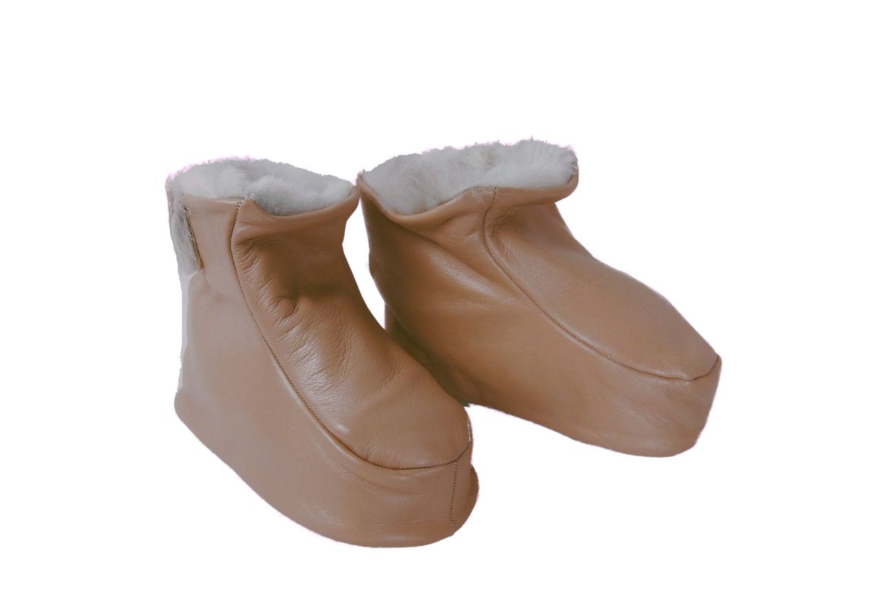 Kleinkind Schuhchen aus Leder mit Lammfell Rosa 22/23