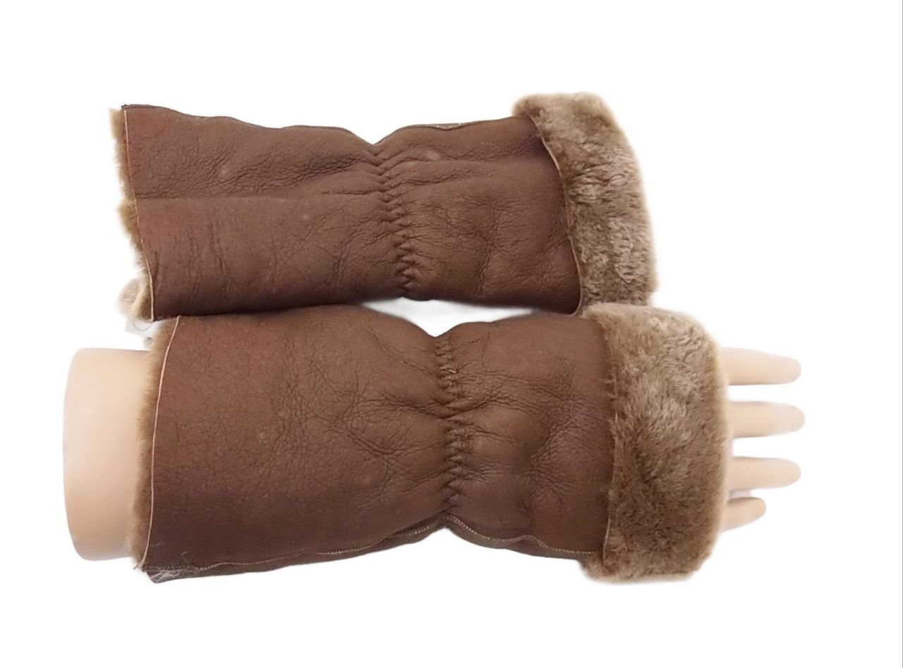 Stulpen aus Lammfell, Gr.M Mokka