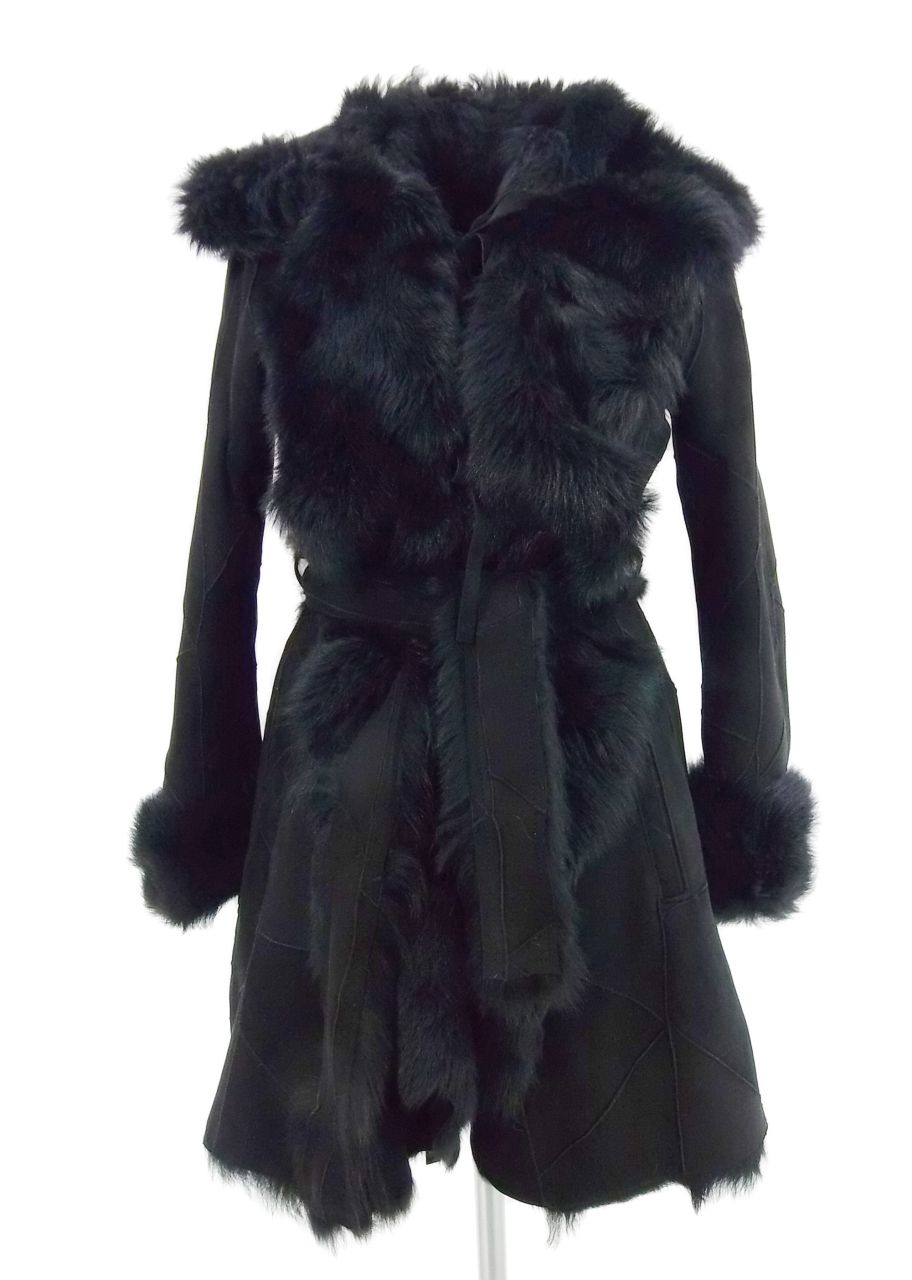 Damen Toscana Lammfelljacke Schwarz, auch große Größen 46