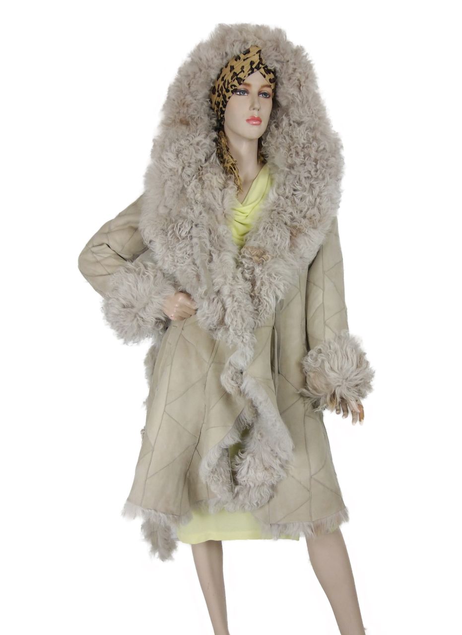 Damen Lammfelljacke, lockiges Merinofell 42