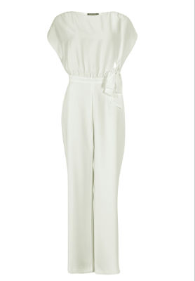 Swing Jumpsuit aus Materialmix - ivory - 48