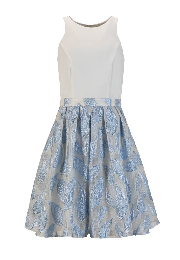 Swing Cocktailkleid mit Organza Rock - blau - 38