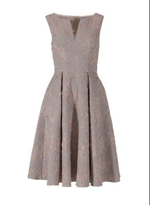 Swing Kleid - Jacquard Blume - rose - 42