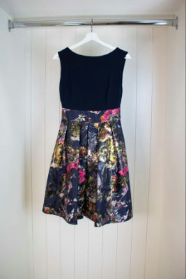 Swing Kleid - Jersey / Jacquard Blumendru - 40