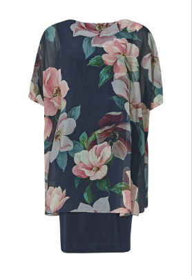 Swing Kleid aus Materialmix - multicolour - 48