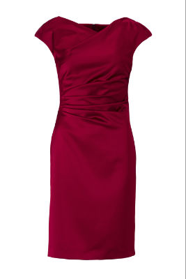 Swing Kleid - Satin - bordeaux - 48