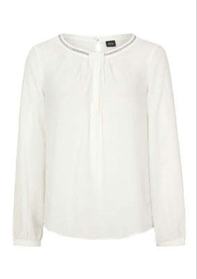 S.Oliver Bluse langarm - weiß - 48