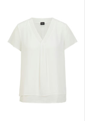 S.Oliver Bluse kurzarm - ivory - 48