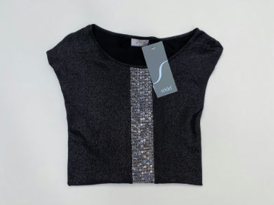 Seidel Da.Blusenshirt + Da.Strickjacke - schwarz - 56