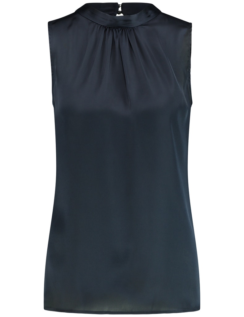 Taifun BLUSE OHNE ARM - navy - 46