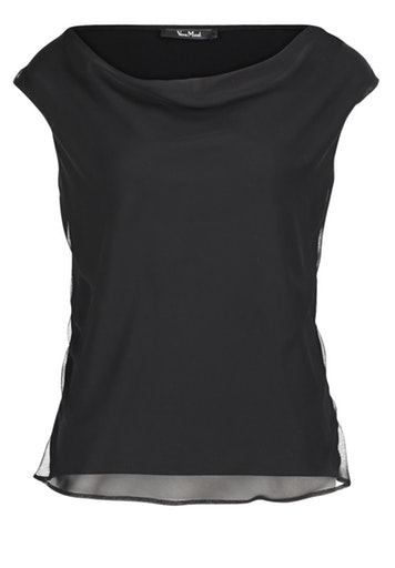Vera Mont Bluse Kurz ohne Arm - schwarz - 48