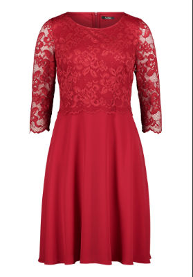 Vera Mont Kleid Kurz 3/4 Arm - rot - 48