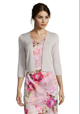 Vera Mont Strickjacke Kurz 3/4 Arm - silber - 36