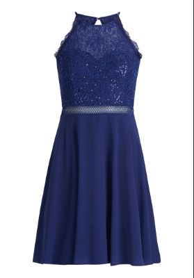 Vera Mont Kleid Kurz ohne Arm - blau - 40