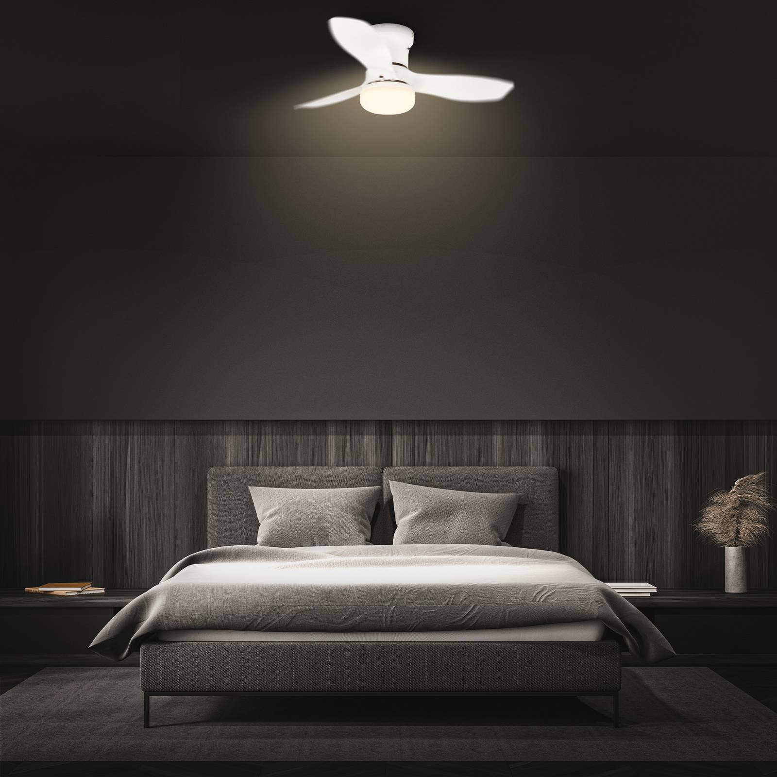 LED-Deckenventilator Pan, DC-Motor, weiß, Ø 60 cm, CCT