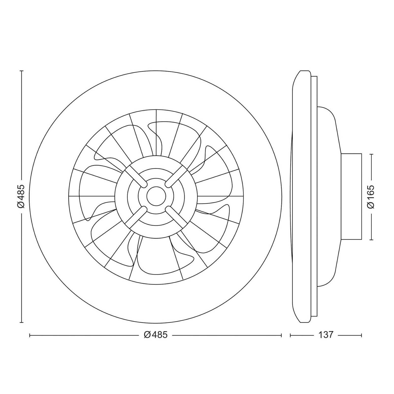 Philips LED-Deckenventilator Amigo, weiß, 49 cm, CCT, DC
