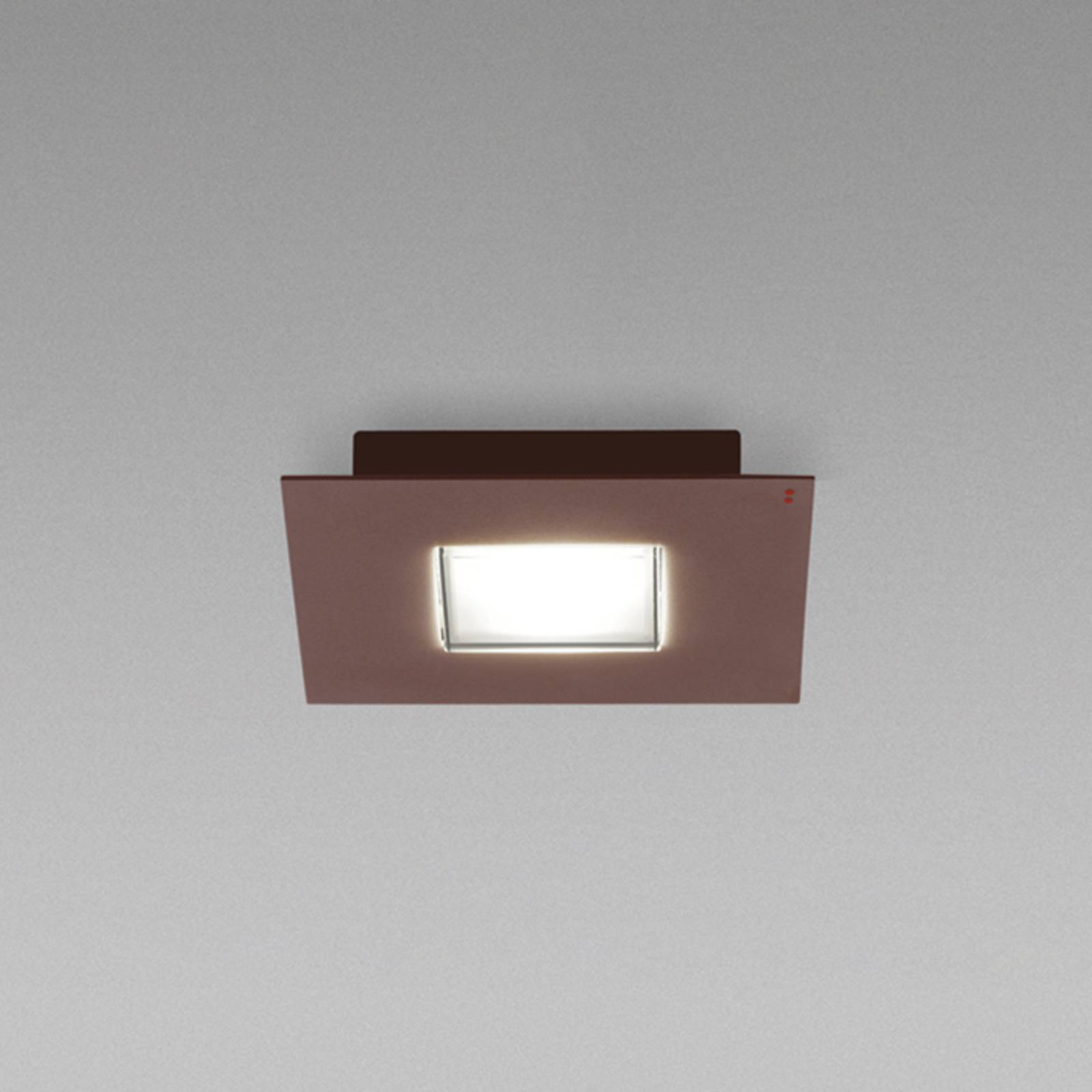 Fabbian LED-Deckenlampe Quarter, braun, Metall, 15 cm
