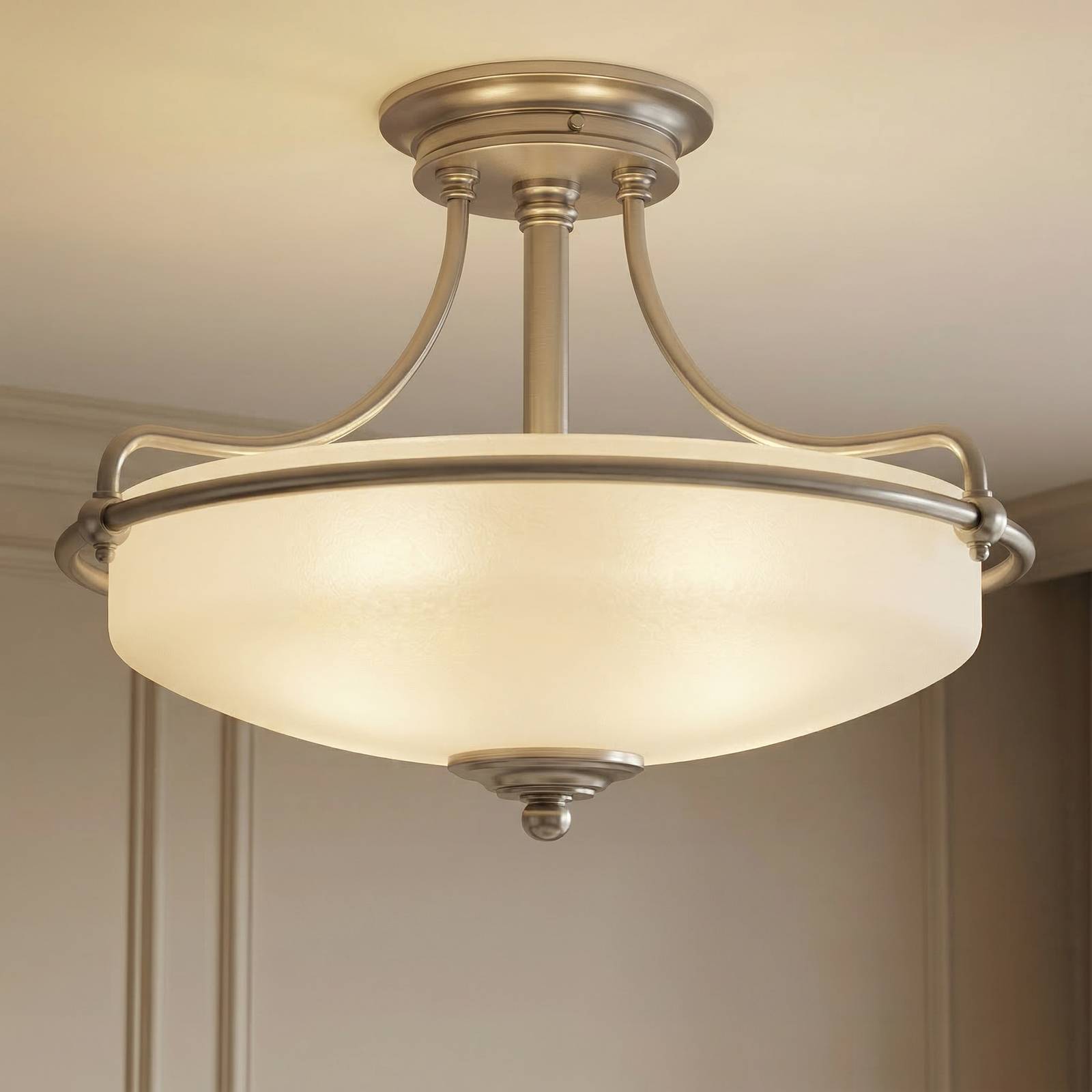 Deckenlampe Griffin, Ø 43 cm, nickel antik